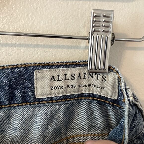 AllSaints Women’s Boy Ankle Straight Jean Raw Hem Sz 26 - Picture 5 of 8